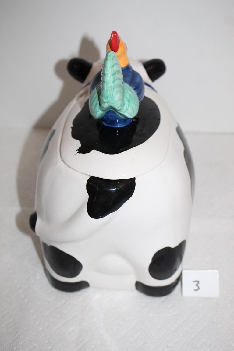Cow Cookie Jar, Coco Dowley, Ceramic, Certified International Corp., 10 1/2" x 9 1/2"H