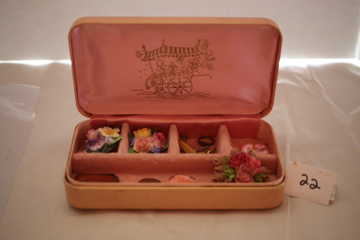 Assorted Vintage Jewelry & Box, 7" x 4" x 1 1/2"