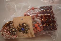 Assorted Vintage Costume Jewelry, Sandwich Bag