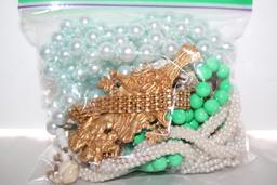 Assorted Vintage Costume Jewelry, Sandwich Bag