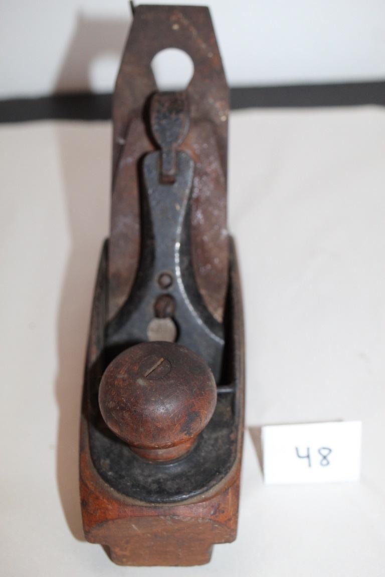 Vintage Hand Plane, No Markings, Wood & Metal, 9 3/4"L