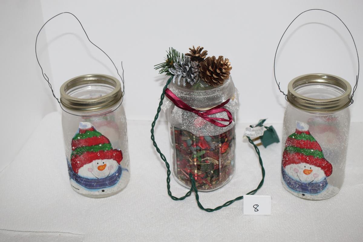 Assorted Jar Christmas Décor, Each 7"