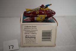 Schylling Tin Toy Ornament, Rocket Fighter, 1998, 3 1/4"L