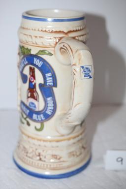 Pabst Blue Ribbon Beer Stein, #004733, Limited Edition, Hand Crafted In The USA