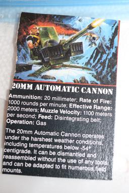 Vintage Rambo 20mm Automatic Cannon Toy, Instruction Guide, Coleco, Item#0835, Plastic, 12"L