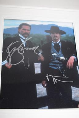Signed & Framed Kurt Russell & Val Kilmer Picture, COA, #232324, 13" x 11" incl. frame