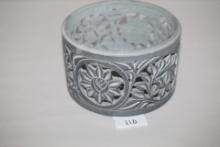 Stoneware Pot/Candle Holder, 3 3/4"H x 6" Round