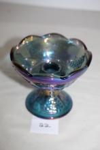 Carnival Glass Candle Holder, 4" x 4 1/2" Round At Top