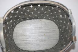 Wood Woven Basket, 13 1/2"H Including Handles x 14"W x 11"