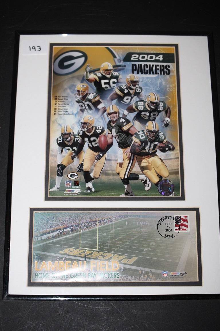 Framed & Matted 2004 Packers Picture, Lambeau Field Envelope, NFL, 16 1/4" x 12 1/4"