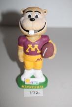 Goldy Football Bobblehead, Minnesota Golden Gophers, Rainbow Foods, Bobble Dobbles, 6 1/2"