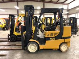 2011 YALE 10,000-LB. Capacity Forklift, Mod: GLC100VX, LP, SOLID Tires, 3-Stage