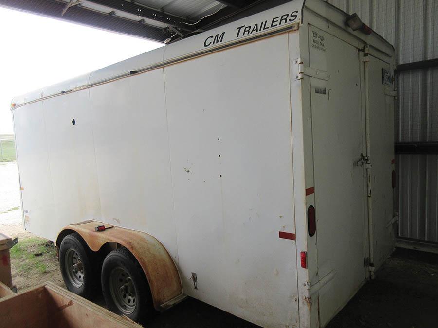 2002 CM ENCLOSED CARGO TRAILER, APPROX. 16'FT X 80'', VIN# 49TCB162331060489, OKLAHOMA PLATES: AN-