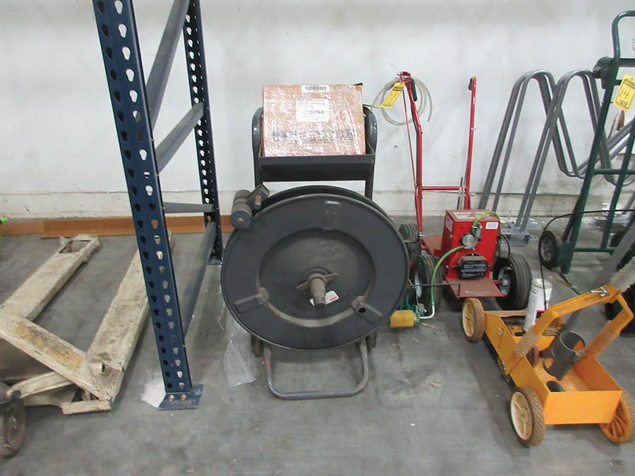 (4) ASSORTED BANDING CARTS, SOME W/ BANDING TOOLS