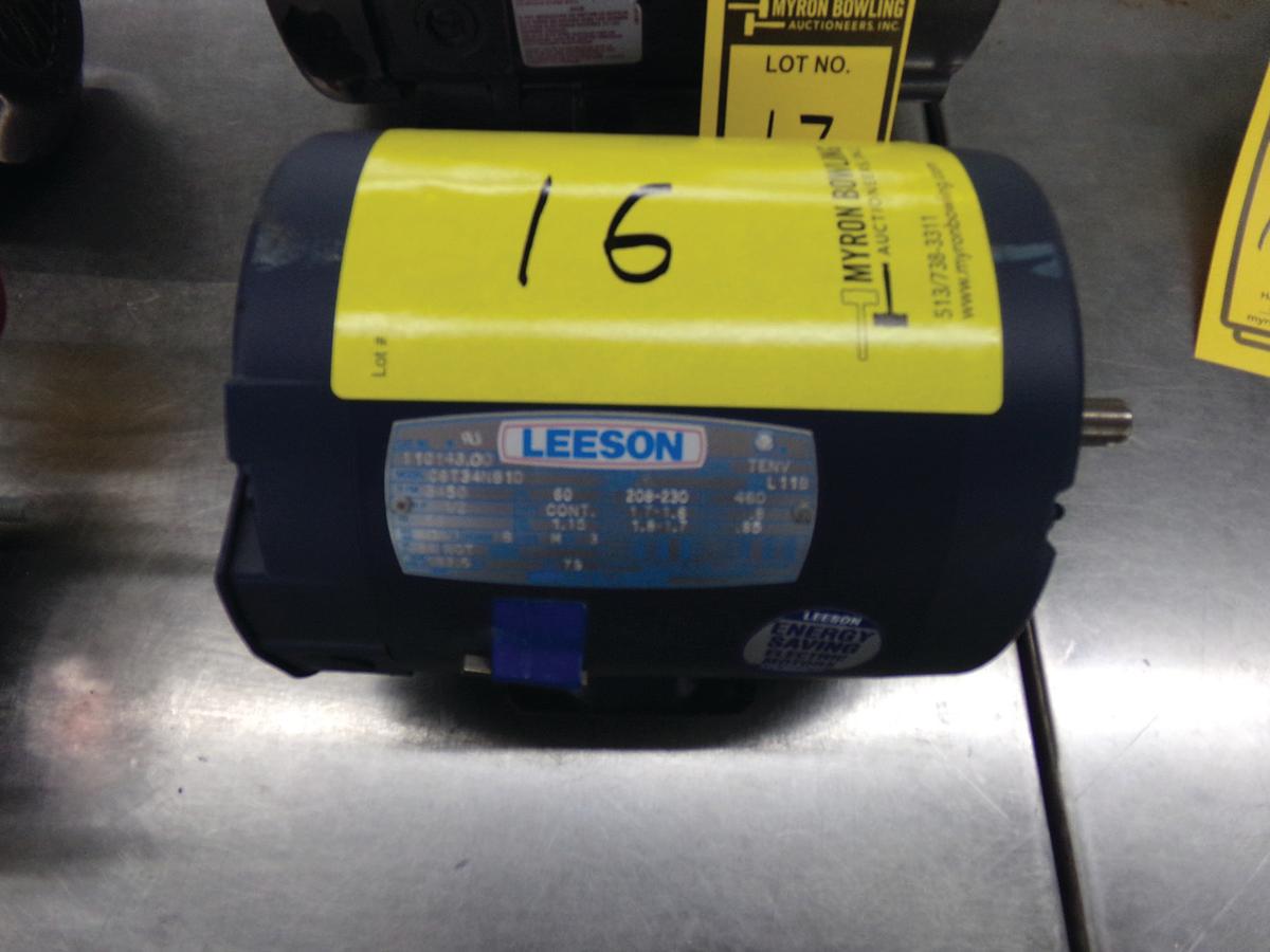 LEESON 1/2-HP ELECTRIC MOTOR, 208-230/460 V., 3-PHASE, CAT #110143.00, MODEL C6T34NB1D