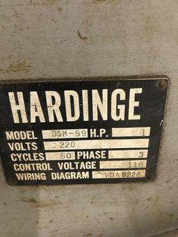 HARDINGE LATHE MODEL DSM-59, HORSEPOWER 1, VOLTS 220, PHASE 3, CYCLES 60