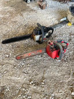 (2) CHAINSAWS, CRAFTSMAN, 18'' BAR, HOMELITE VI SUPER 2, 12'' BAR