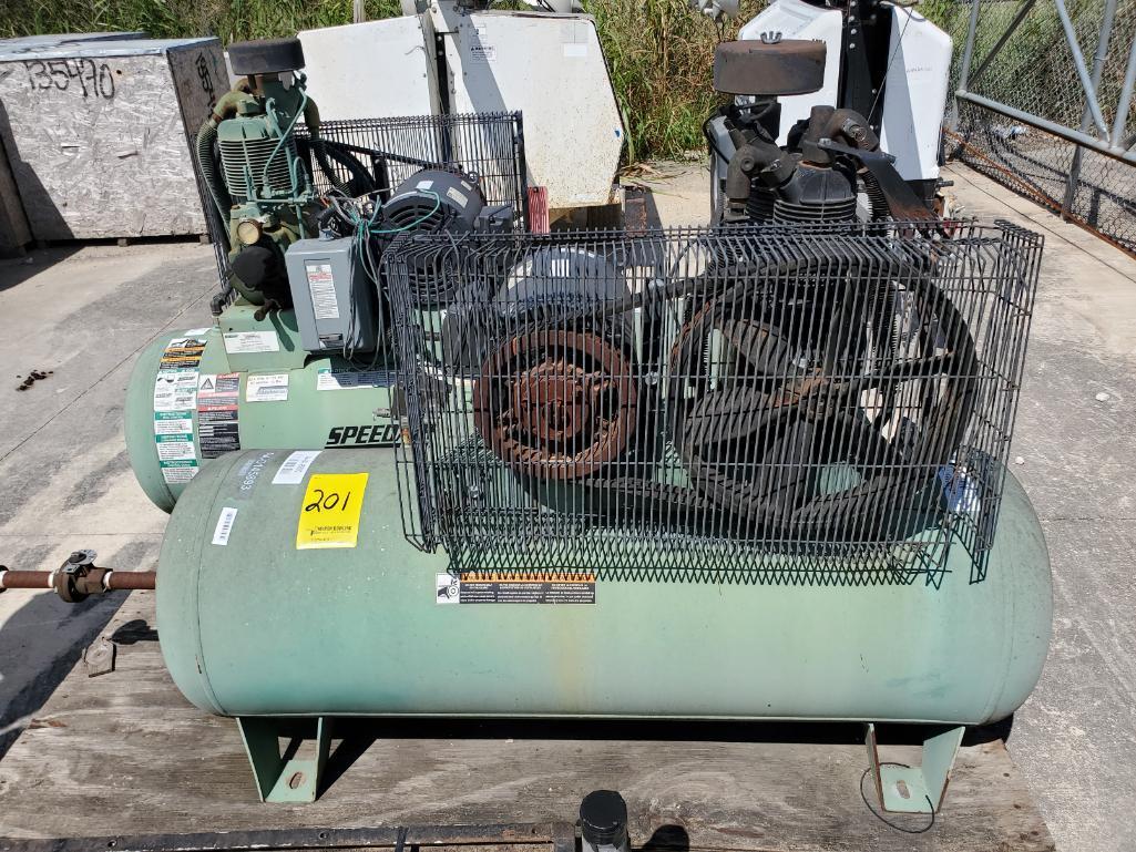 2015 SPEEDAIRE HORIZONTAL AIR COMPRESSOR, MODEL 1WD86, S/N D145893, 23.5 CFM @ 175 PSI, 7.5 HP