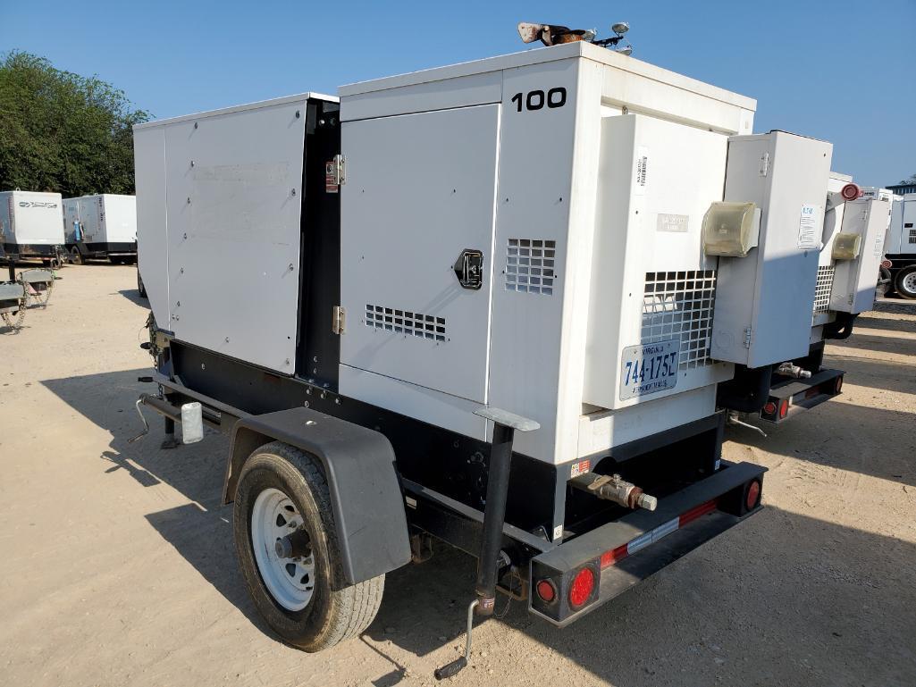 2016 GENERAC GASEOUS 100 KVA NG/LPG TOWABLE GENERATOR, MODEL MDG100M, DRO CONTROL,