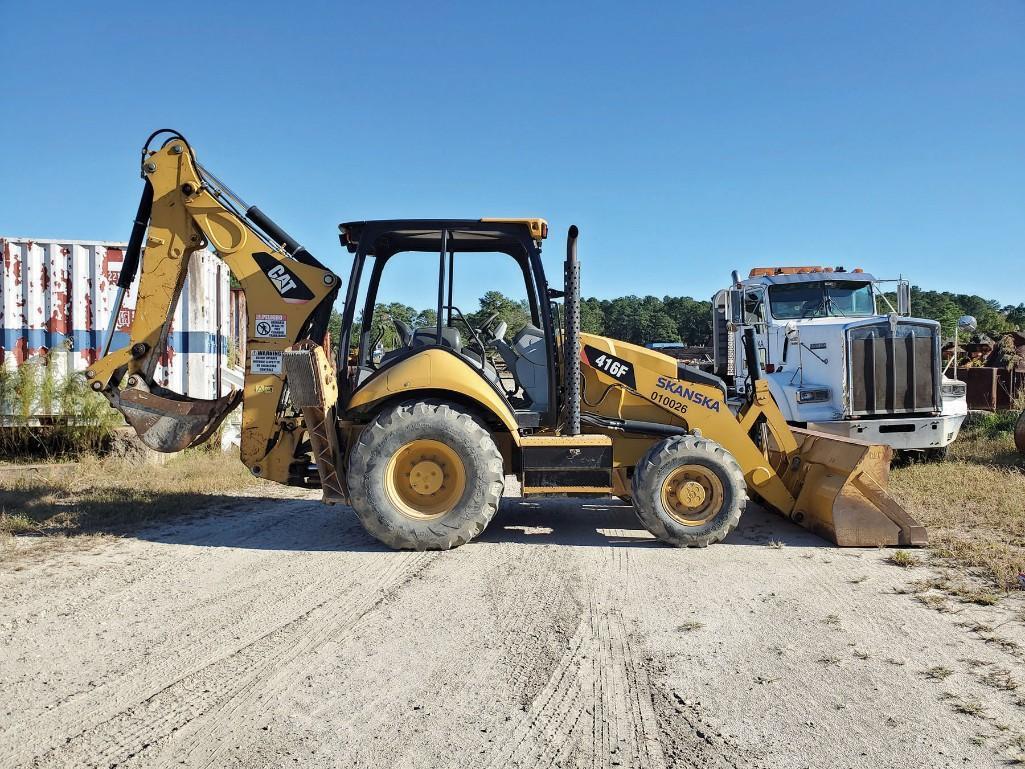 CATERPILLAR 416F BACKHOE LOADER, 2,204 LB. CAPACITY LOADER BUCKET, 87'' WIDTH, 23'' BACKHOE BUCKET,