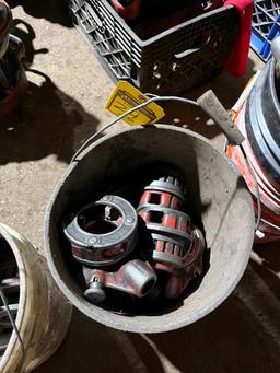 (5) buckets of assorted pipe threading dies & cutters