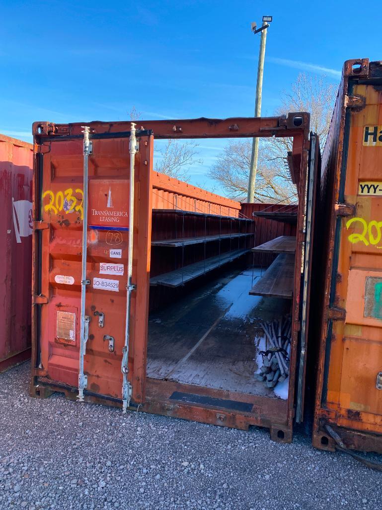 1996 Open Top Conex, 40' x 8' x 8', Content of Shelving