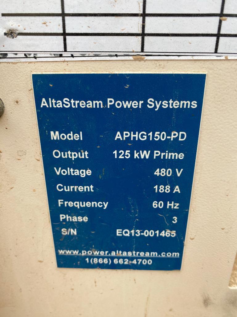 2014 AltaStream Power Systems 125 KVA Towable Generator, Dual Fuel Natural Gas or LP, Model