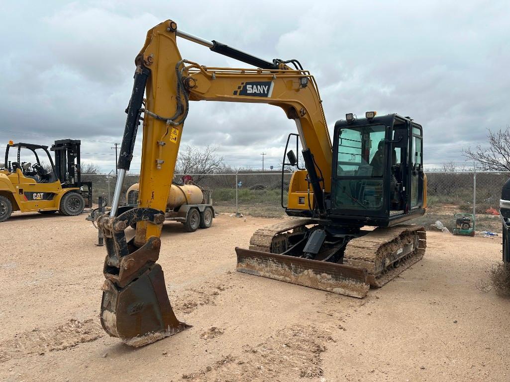 2019 Sany SY 95C Tracked Excavator, 2,309 Hours, 12" Tooth Bucket, Enclosed Cab, Diesel Engine, 8'