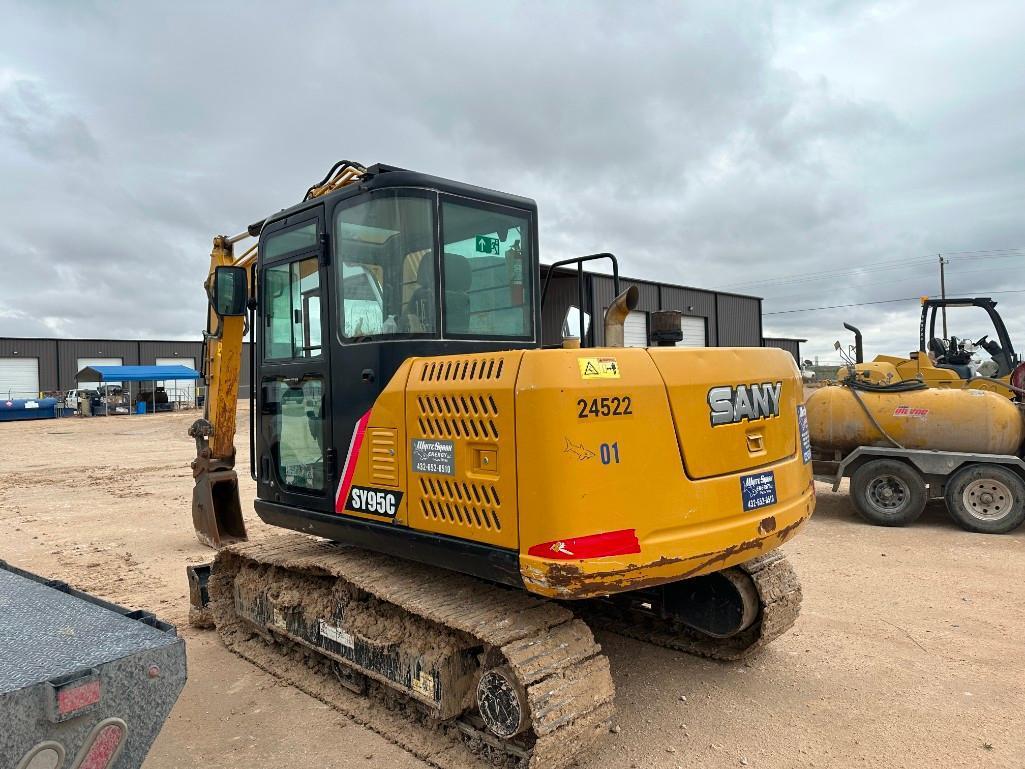 2019 Sany SY 95C Tracked Excavator, 2,309 Hours, 12" Tooth Bucket, Enclosed Cab, Diesel Engine, 8'