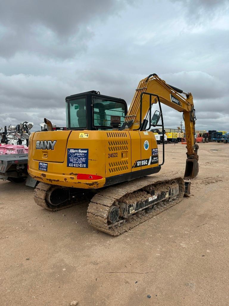 2019 Sany SY 95C Tracked Excavator, 2,309 Hours, 12" Tooth Bucket, Enclosed Cab, Diesel Engine, 8'