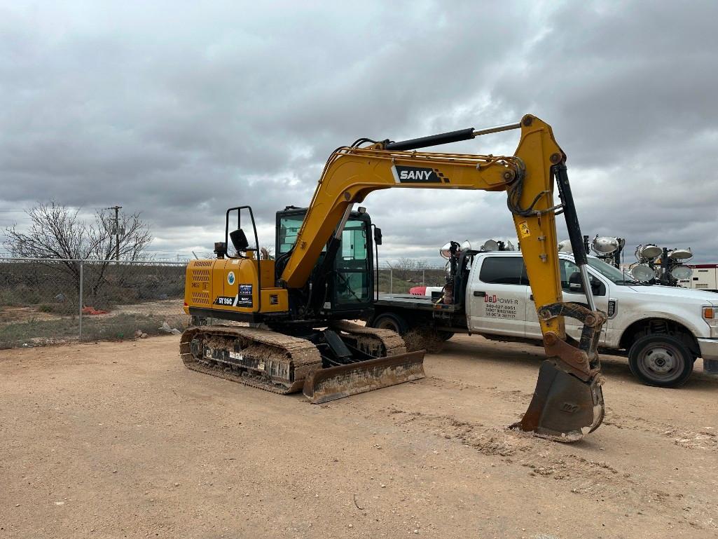 2019 Sany SY 95C Tracked Excavator, 2,309 Hours, 12" Tooth Bucket, Enclosed Cab, Diesel Engine, 8'