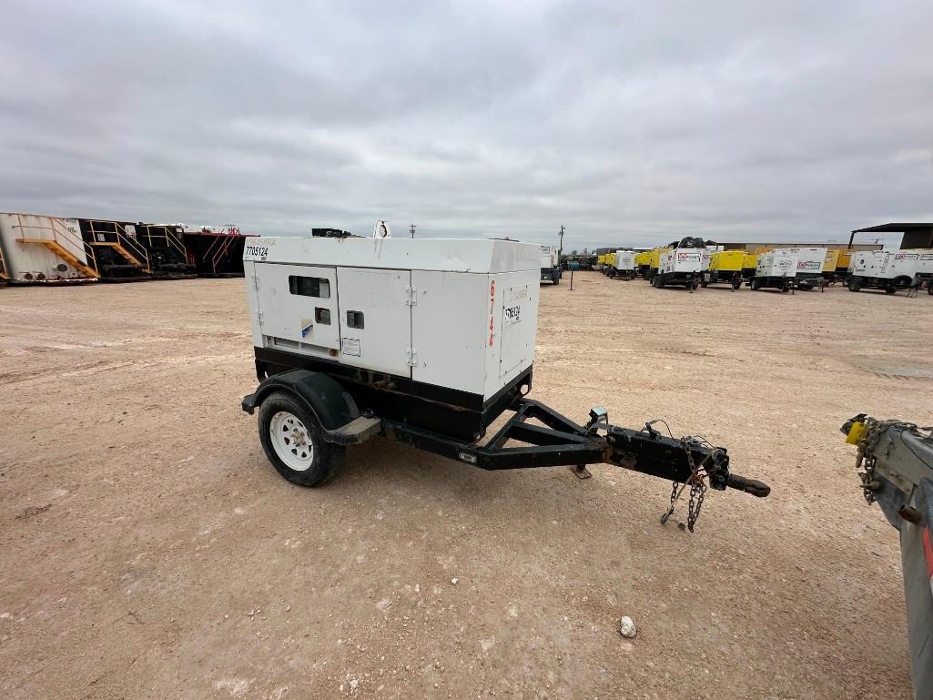 Wacker G25 Diesel Powered Generator, Trailer Mounted, S/N 20046744, 6,702 Hours