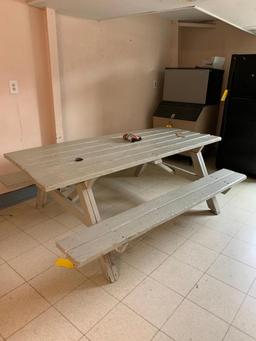 (3) Picnic Tables, Coat Rack, & Folding Table