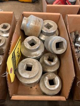 Box of Assorted Sockets, 1" & 3/4" Drive