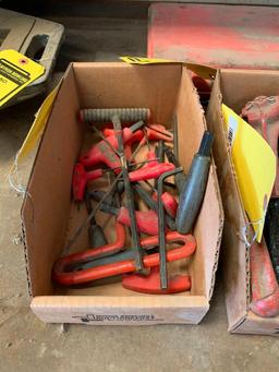 Box of Assorted T-Handle Hex Keys, Allen Wrenches