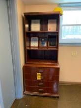 Folding Table, Dresser, Shelf Unit, Chair, & Mops