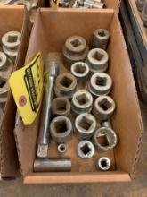 Box of Assorted Sockets & Extension, 3/4", 1/2", & 1/4" Drive