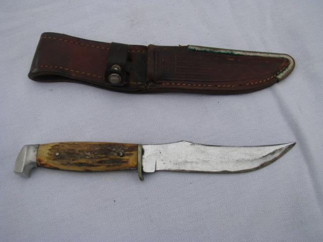 Case knife 5" fixed blade and leather sheath