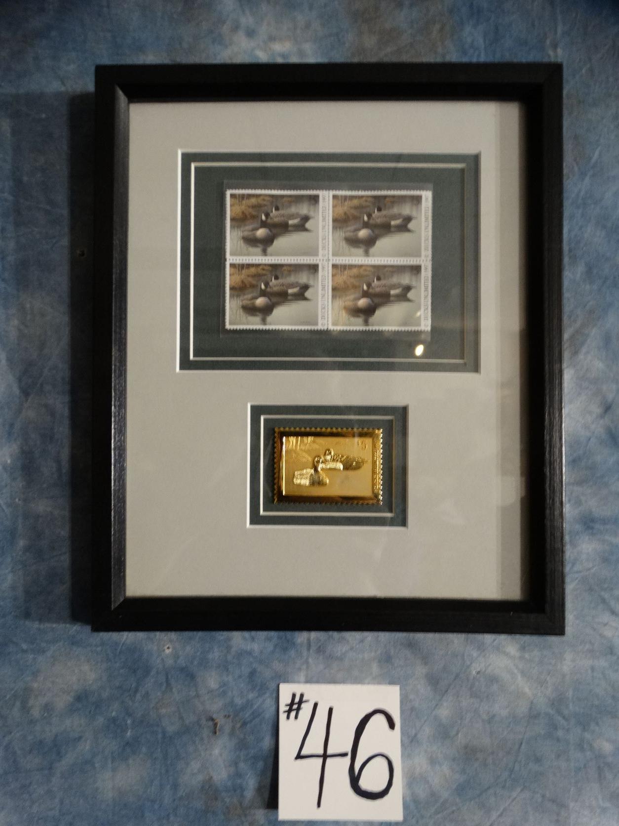 Ducks Unlimited Framed 1997 Print and Gold Stamp