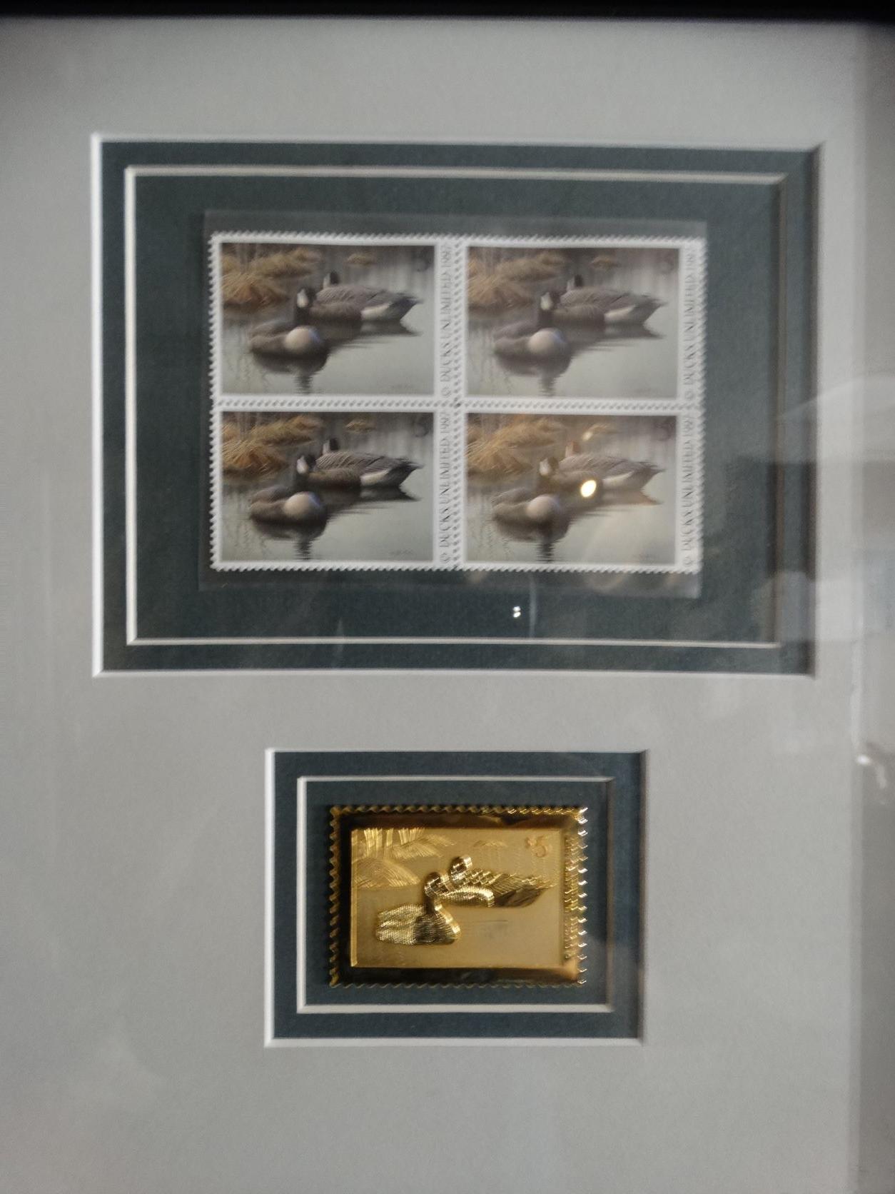 Ducks Unlimited Framed 1997 Print and Gold Stamp