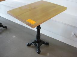 20” x 28” Single Pedestal Tables with Cast Iron Base