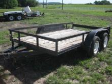 Tandem Axle 12' Bumper pull trailer Wheels 5"x4-1/4" Has Title