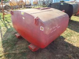 Red 600 Gallon Water Tank On Skid