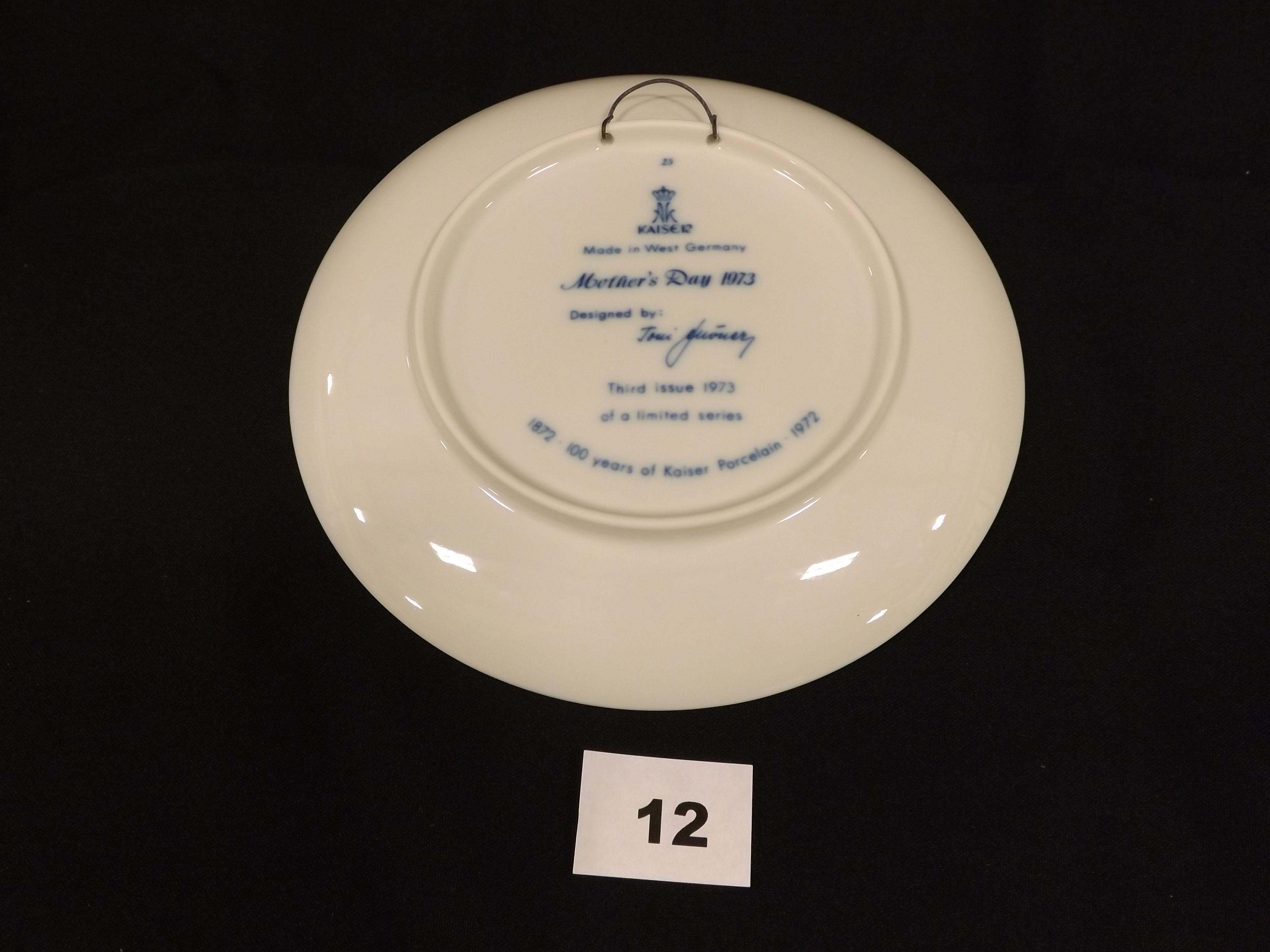 3 Blue Decorative Mother's Day Plates, 7.75" dia