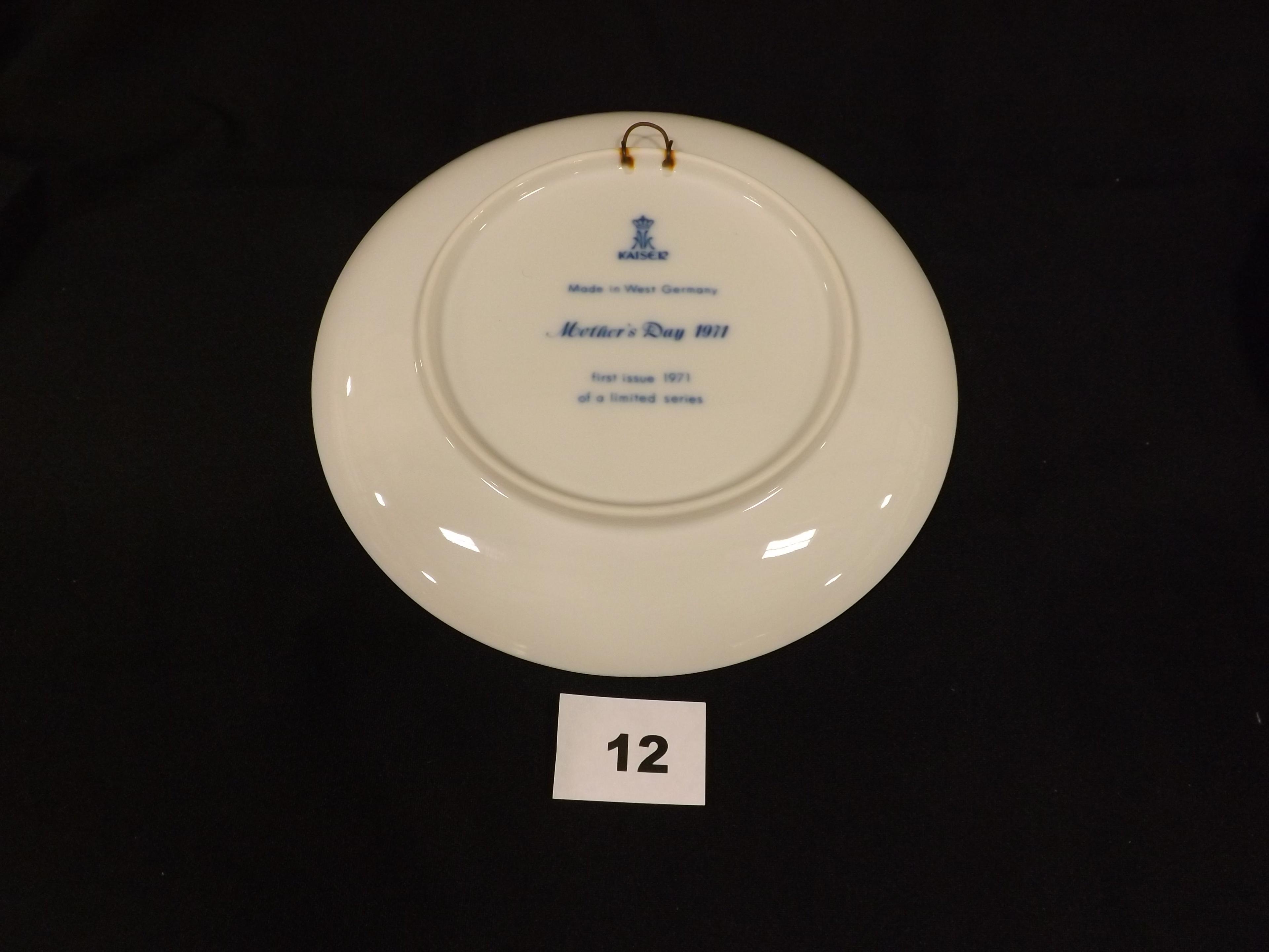 3 Blue Decorative Mother's Day Plates, 7.75" dia