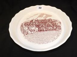 Dunster Castle Pie/Baking Plate in Old Britain Castles Pink