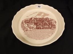 Dunster Castle Pie/Baking Plate in Old Britain Castles Pink