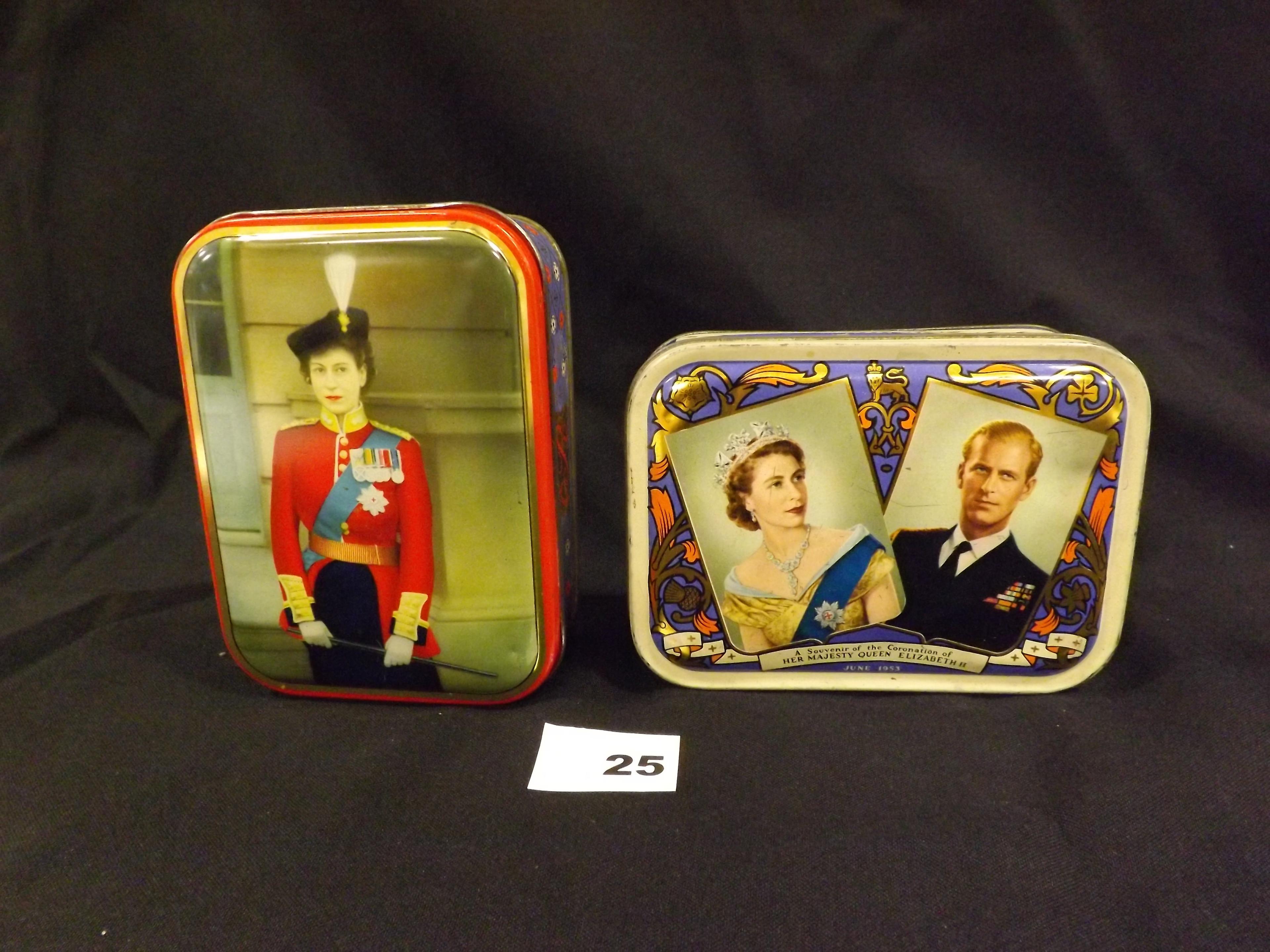 2 Commemorative Tins Queen Elizabeth II