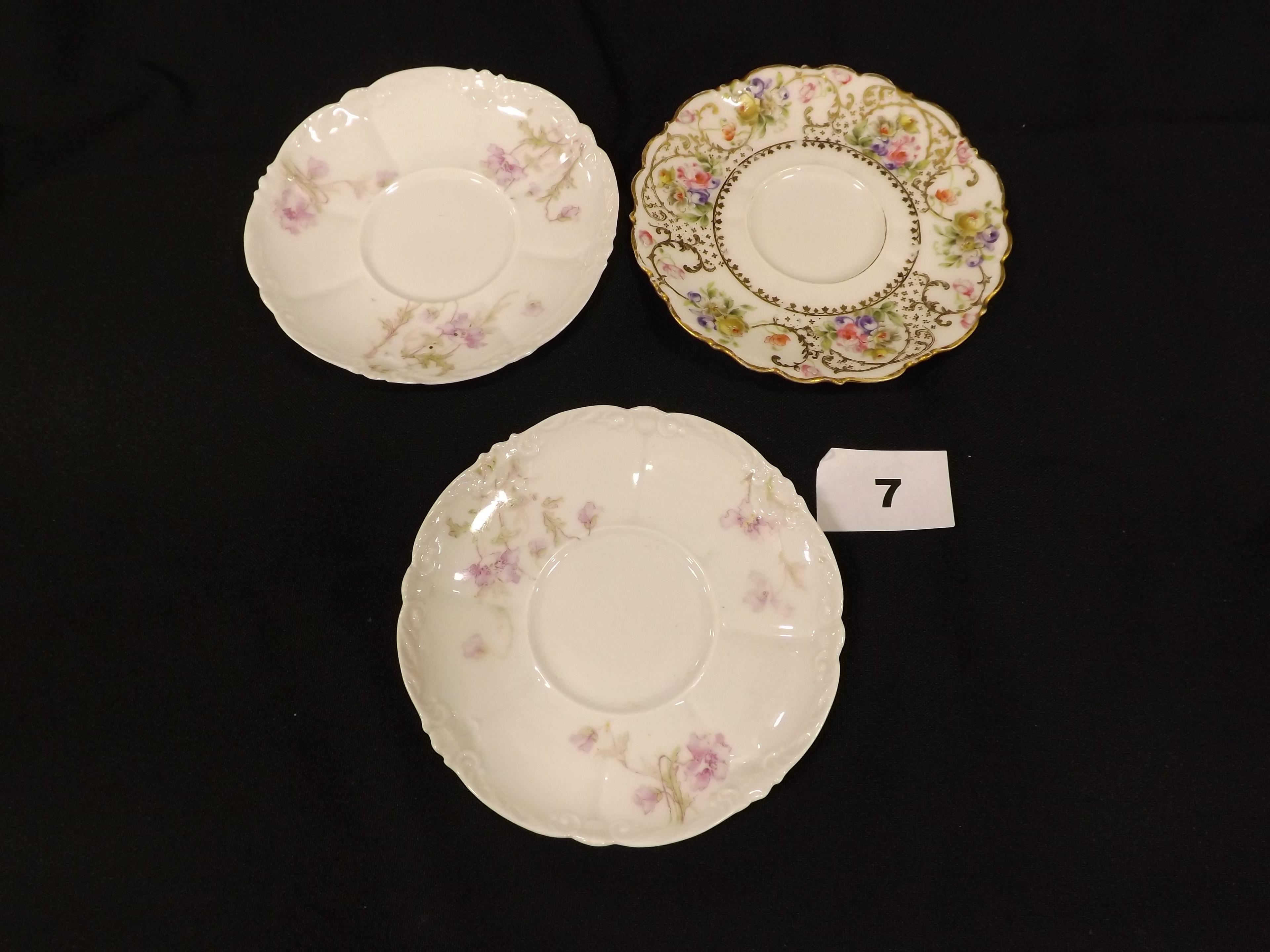 3 Limoges France Saucers Ahrenfeldt & 2 Haviland