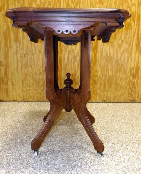 Side Table on Porcelain Casters w/Beveled Edge